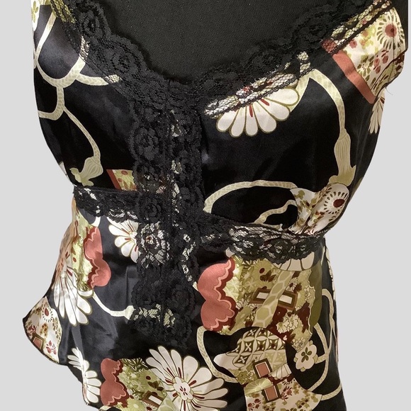 rave Tops - Raver Black Slip Cami Vintage